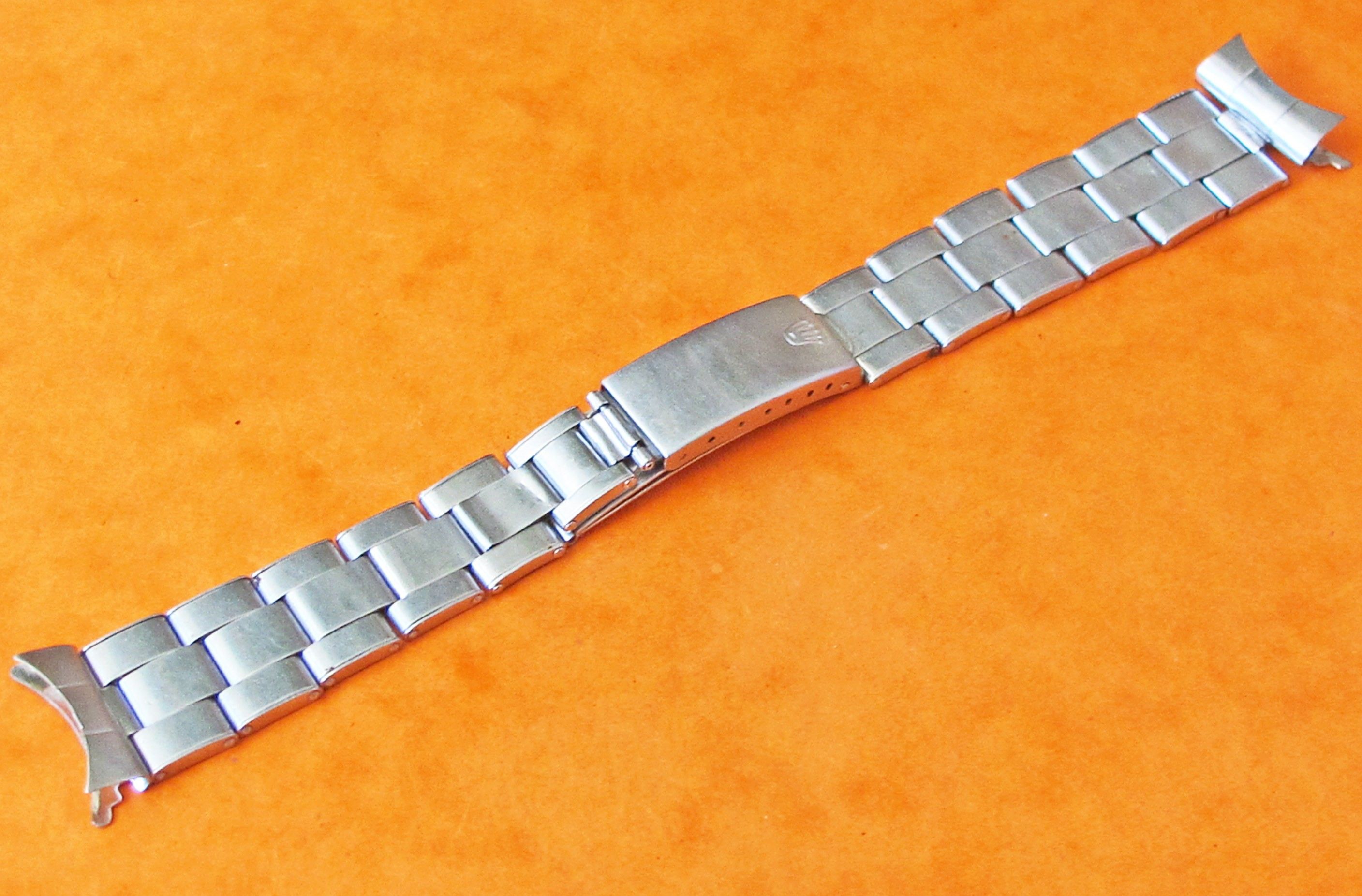 Rolex 19mm Rivets Watch vintage folded bracelet Daytona Band 6635,6263 ...