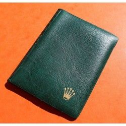 Rare & Vintage ROLEX Green Grain Leather Large Billfold Wallet AUTHENTIC