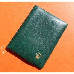 Rare & Vintage ROLEX Green Grain Leather Large Billfold Wallet AUTHENTIC