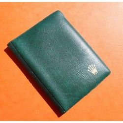 Rare & Vintage ROLEX Green Grain Leather Large Billfold Wallet AUTHENTIC