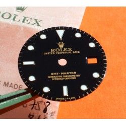 CADRAN ROLEX MONTRES GMT MASTER 16753, 16758 NOIR BRILLANT OEIL DU TIGRE -NIPPLE DIAL- cal 3075