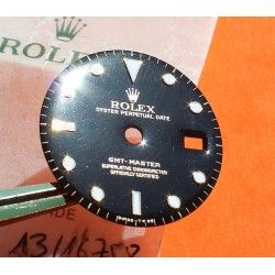 CADRAN ROLEX MONTRES GMT MASTER 16753, 16758 NOIR BRILLANT OEIL DU TIGRE -NIPPLE DIAL- cal 3075