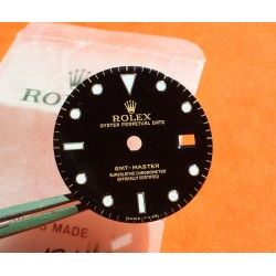 CADRAN ROLEX MONTRES GMT MASTER 16753, 16758 NOIR BRILLANT OEIL DU TIGRE -NIPPLE DIAL- cal 3075