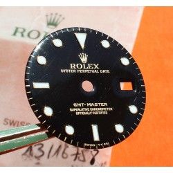 CADRAN ROLEX MONTRES GMT MASTER 16753, 16758 NOIR BRILLANT OEIL DU TIGRE -NIPPLE DIAL- cal 3075