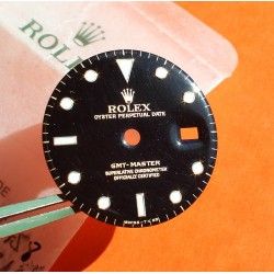 CADRAN ROLEX MONTRES GMT MASTER 16753, 16758 NOIR BRILLANT OEIL DU TIGRE -NIPPLE DIAL- cal 3075