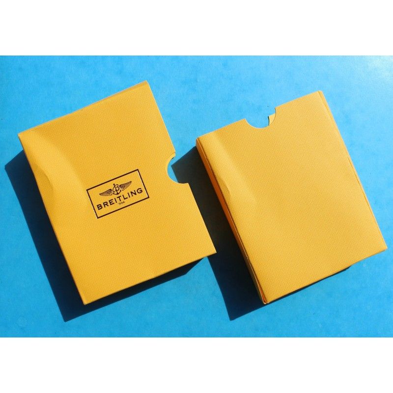 BREITLING YELLOW STORAGE BOX WATCH DOCUMENTS, PAPERS, GOODIES, WARRANTY