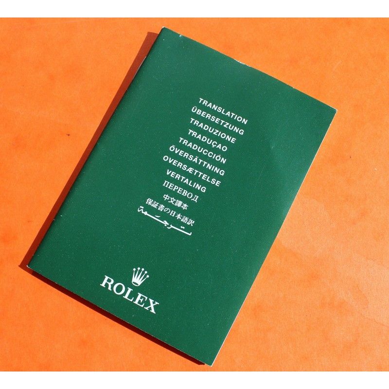 Vintage 80s Collector Rolex Green oyster Translation booklet watches 16800, 16660, 16550, 16750 ref 571.00