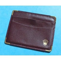 Rare Rolex Vintage Authentic Card holder Passport Holder Dark Maroon Leather