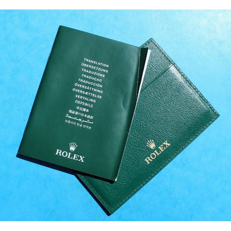 Original Vintage Rolex Booklet Manual Papers Holder Green Leather