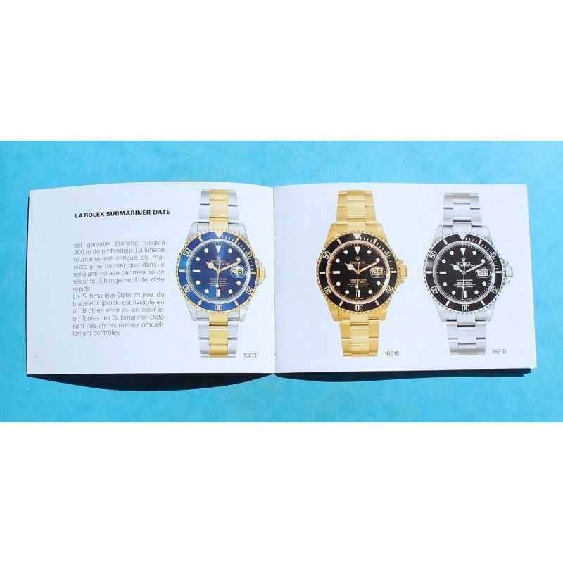 Rolex Submariner, Sea Dweller booklet manual french 2004 Submariner watches 14060M, 16610, 16613, 16618, 16600