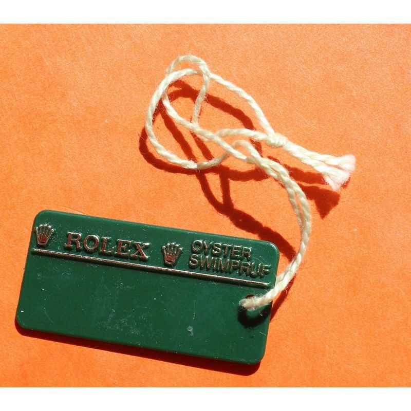 Rolex Tag - New Style - Oyster Swimpruf - Green Rolex Tag with Crown 1990-2000