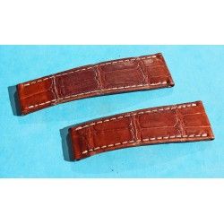 Original Rolex of Geneva 20mm Daytona Watch Genuine Calfskin Leather Band, bracelet tobacco brown color