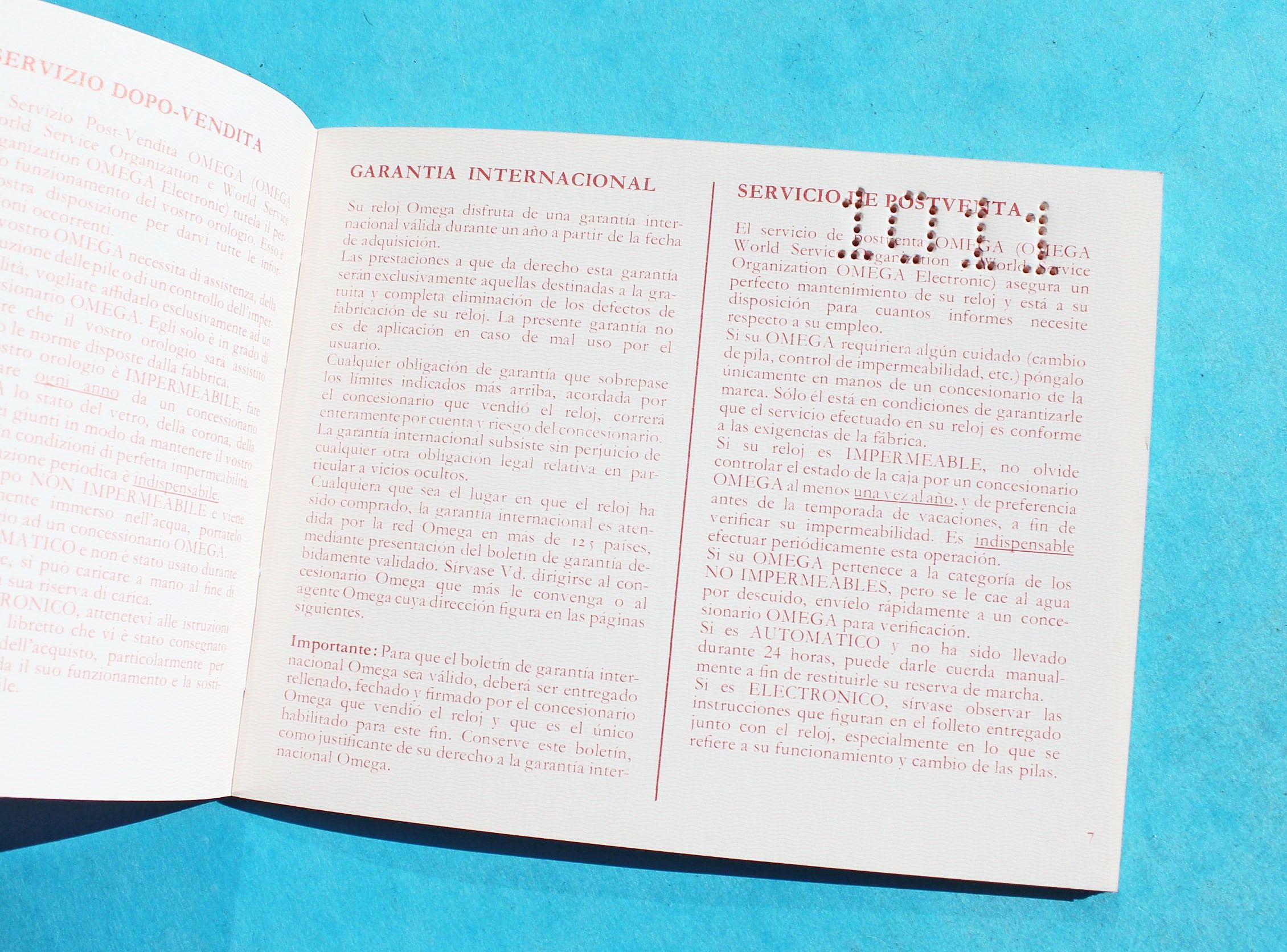 1970'S CAMY INTERNATIONAL GUARANTEE WARRANTY BOOKLET, UNFILLED