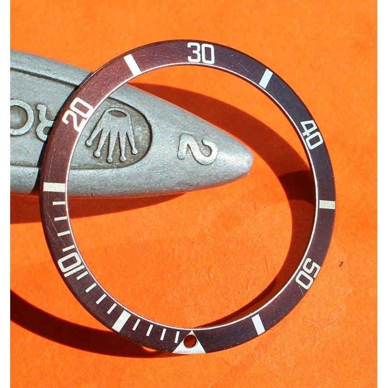 ♕♕ ROLEX RARE SUBMARINER INSERT DE LUNETTE MONTRES 5512, 1680, 5513, 1665 "BROWN" TROPICAL SLIM FONT VERSION ♕♕