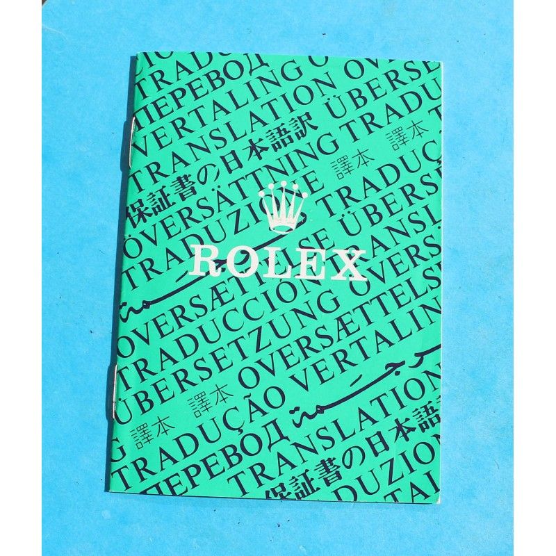 Vintage 80s Collector Rolex Green oyster Translation booklet watches 16800, 16660, 16550, 16750 ref 571.00