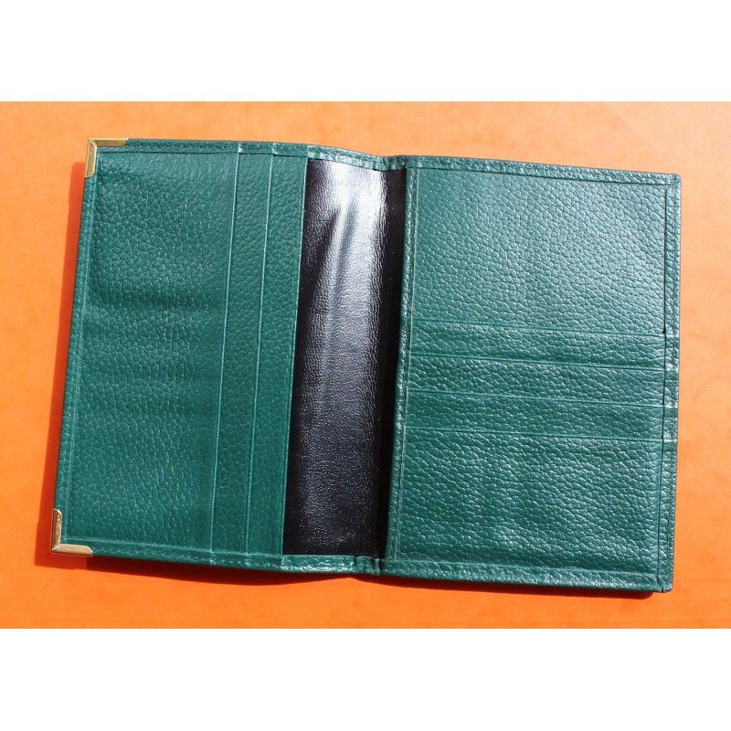 Rare & Vintage ROLEX Green Grain Leather Large Billfold Wallet AUTHENTIC ref 100.00.41