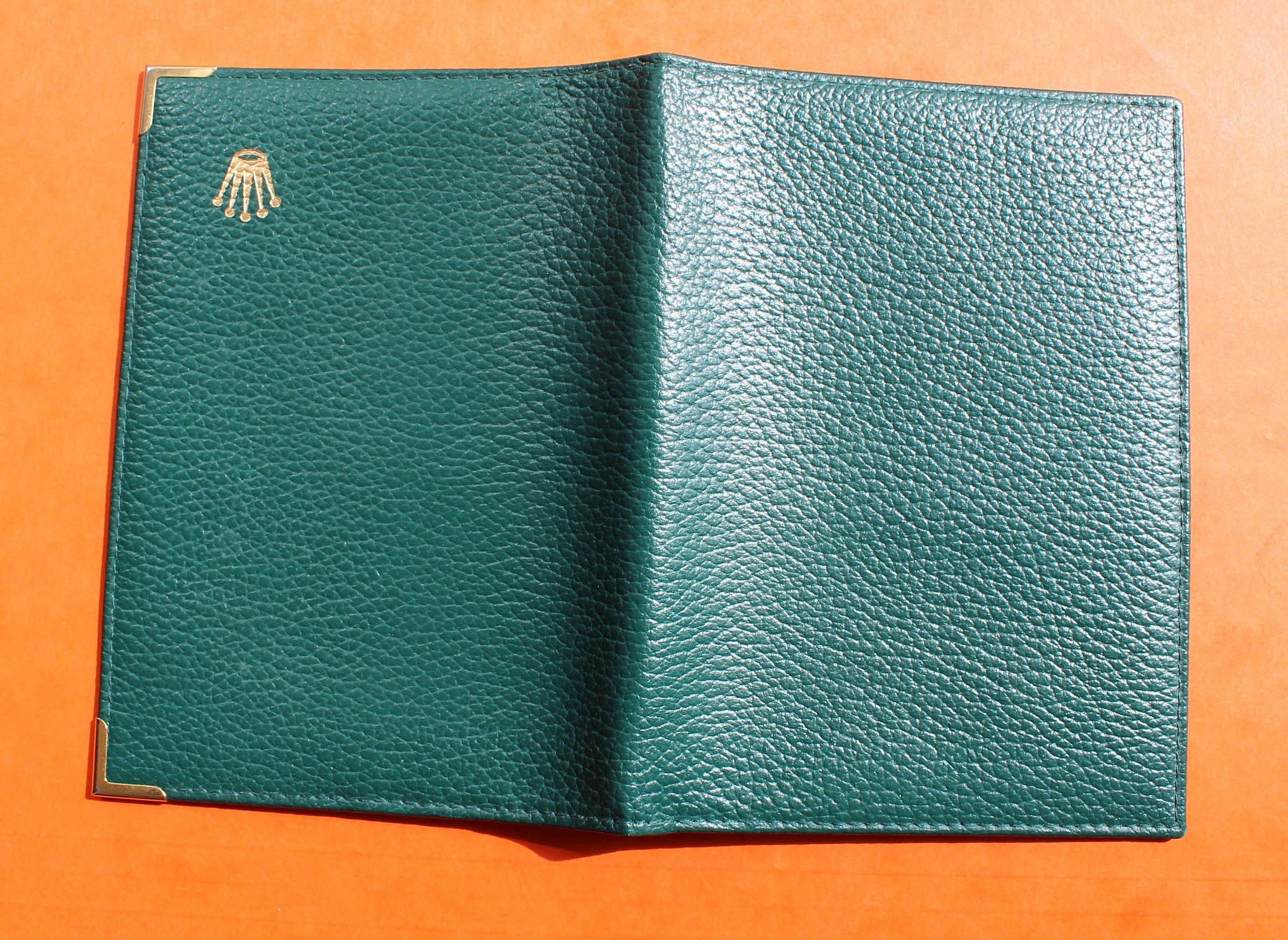 Rare & Vintage ROLEX Green Grain Leather Large Billfold Wallet ...