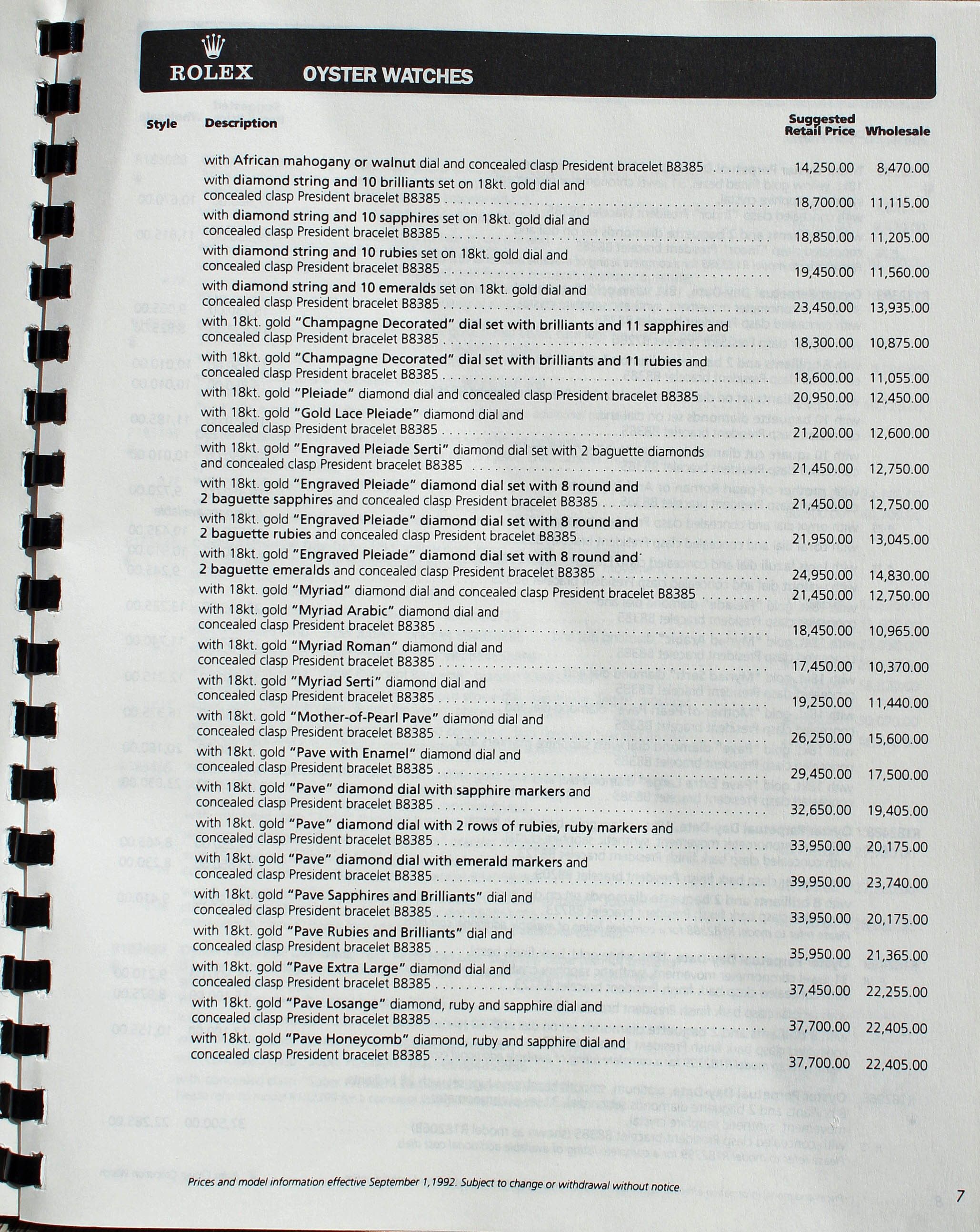 rolex catalogue with prices