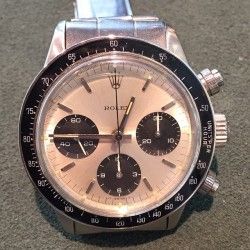 Rolex Rare poussoir laiton "millerighe" complet vissé Mark 0, Montre vintage Rolex Daytona 6240, 6241, 6263  