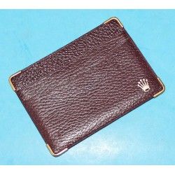 PORTE CARTES DOCUMENTS ROLEX MARRON BORDEAUX EN CUIR ref 101 70 55