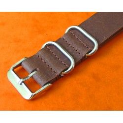 20mm Military G10  NATO Vintage Brown antique Leather Strap