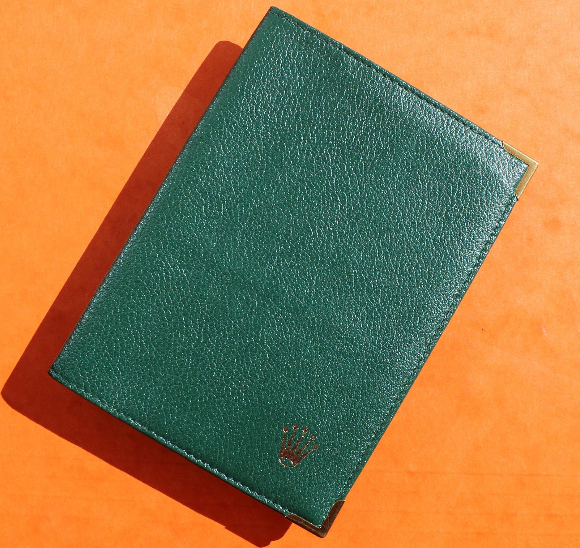 Rare & Vintage ROLEX Green Grain Leather Large Billfold Wallet ...