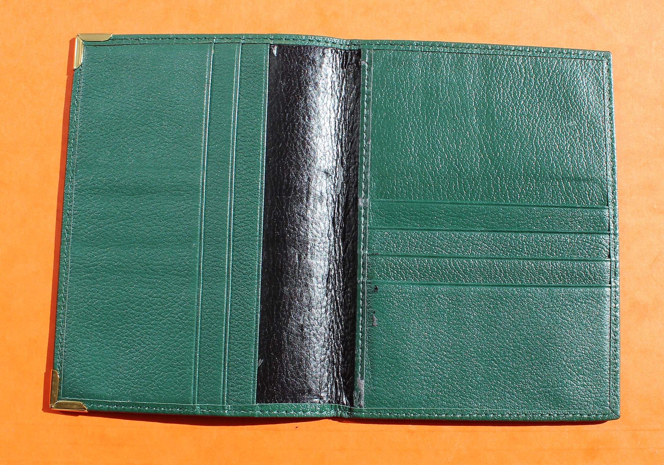 Rare & Vintage ROLEX Green Grain Leather Large Billfold Wallet ...