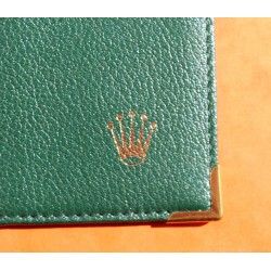 ROLEX ACCESSOIRE PORTE DOCUMENT, PORTEFEUILLE EN CUIR VERT POUR CARTES, GARANTIES, NOTICES MONTRES REF 68.08.55