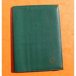 ROLEX ACCESSOIRE PORTE DOCUMENT, PORTEFEUILLE EN CUIR VERT POUR CARTES, GARANTIES, NOTICES MONTRES REF 68.08.55