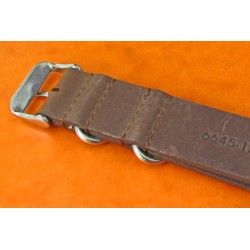 20mm Military G10  NATO Vintage Brown antique Leather Strap