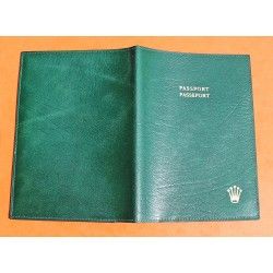 VINTAGE PORTEFEUILLE PASSEPORT PORTE CARTES ROLEX PLASTIQUE VERT