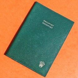 VINTAGE PORTEFEUILLE PASSEPORT PORTE CARTES ROLEX PLASTIQUE VERT