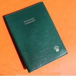 VINTAGE PORTEFEUILLE PASSEPORT PORTE CARTES ROLEX PLASTIQUE VERT