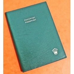 VINTAGE PORTEFEUILLE PASSEPORT PORTE CARTES ROLEX PLASTIQUE VERT