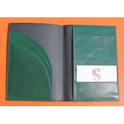 VINTAGE PORTEFEUILLE PASSEPORT PORTE CARTES ROLEX PLASTIQUE VERT