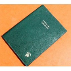 VINTAGE PORTEFEUILLE PASSEPORT PORTE CARTES ROLEX PLASTIQUE VERT