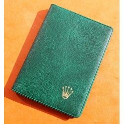 ROLEX ACCESSOIRE PORTE DOCUMENT, PORTEFEUILLE EN CUIR VERT POUR CARTES, GARANTIES, NOTICES MONTRES REF 100.00.41