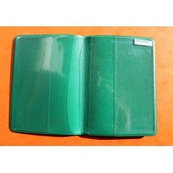 ROLEX ACCESSOIRE PORTE DOCUMENT, PORTEFEUILLE EN CUIR VERT POUR CARTES, GARANTIES, NOTICES MONTRES REF 100.00.41