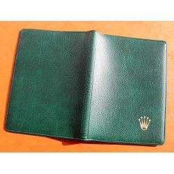 ROLEX ACCESSOIRE PORTE DOCUMENT, PORTEFEUILLE EN CUIR VERT POUR CARTES, GARANTIES, NOTICES MONTRES REF 100.00.41