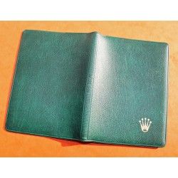 ROLEX ACCESSOIRE PORTE DOCUMENT, PORTEFEUILLE EN CUIR VERT POUR CARTES, GARANTIES, NOTICES MONTRES REF 100.00.41