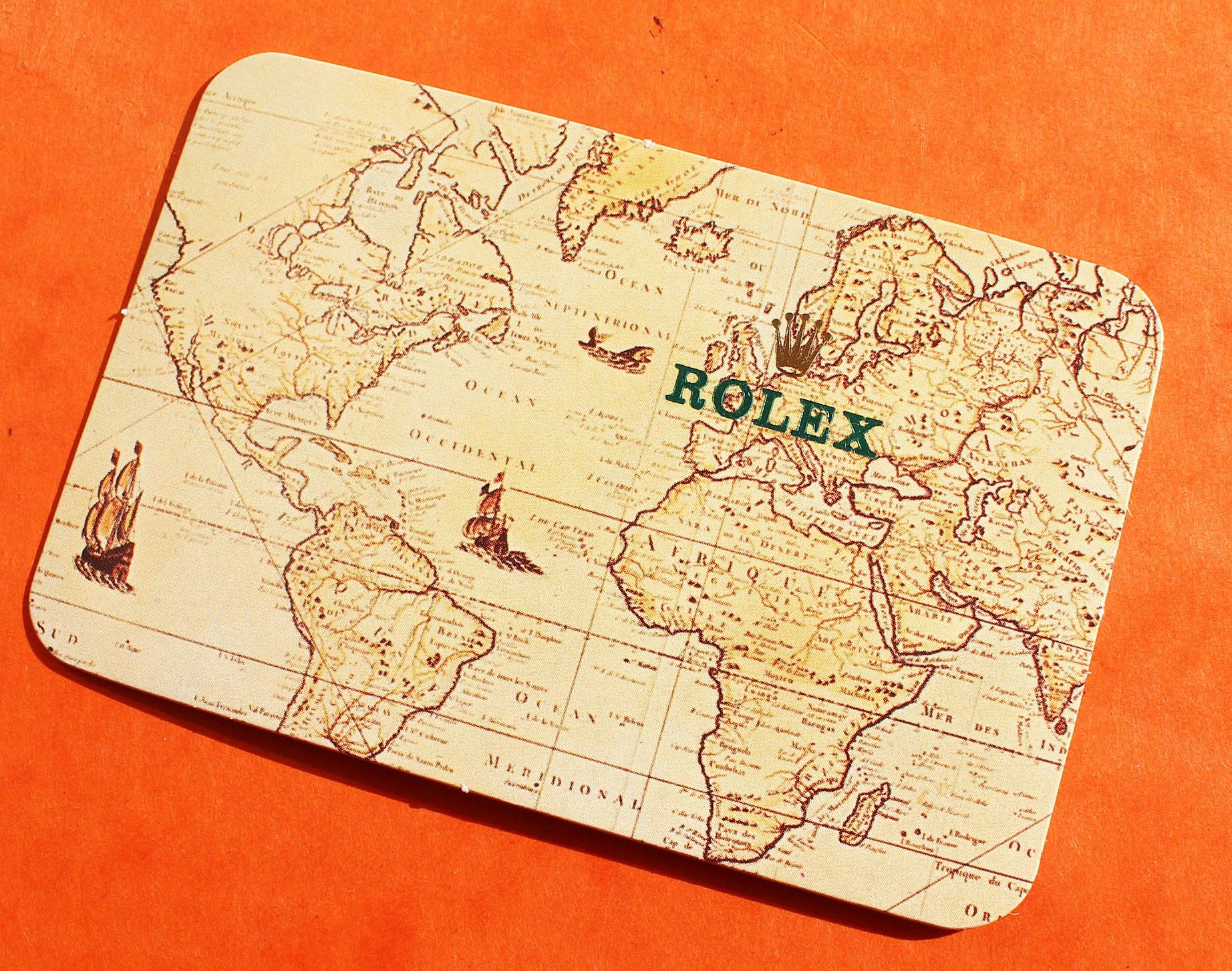 rolex calendar card