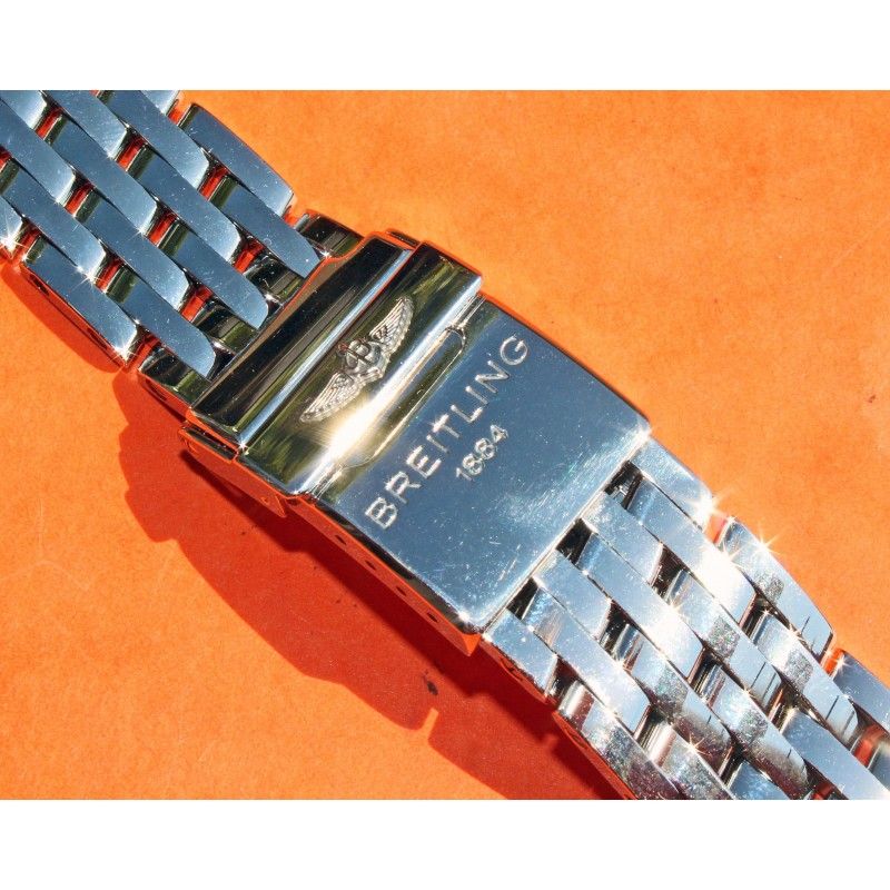 Bracelet acier 22mm ref 431A Montres BREITLING original bracelet PILOTE MONTRES CHRONOMAT, NAVITIMER