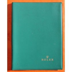 ROLEX ACCESSOIRE PORTE DOCUMENT, PORTEFEUILLE EN CUIR VERT POUR CARTES, GARANTIES, NOTICES MONTRES