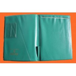 ROLEX ACCESSOIRE PORTE DOCUMENT, PORTEFEUILLE EN CUIR VERT POUR CARTES, GARANTIES, NOTICES MONTRES