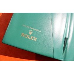 ROLEX ACCESSOIRE PORTE DOCUMENT, PORTEFEUILLE EN CUIR VERT POUR CARTES, GARANTIES, NOTICES MONTRES