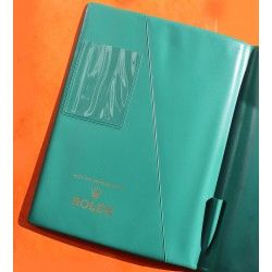 ROLEX ACCESSOIRE PORTE DOCUMENT, PORTEFEUILLE EN CUIR VERT POUR CARTES, GARANTIES, NOTICES MONTRES