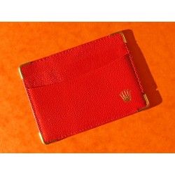 PORTE-CARTES ROLEX ROUGE EN CUIR