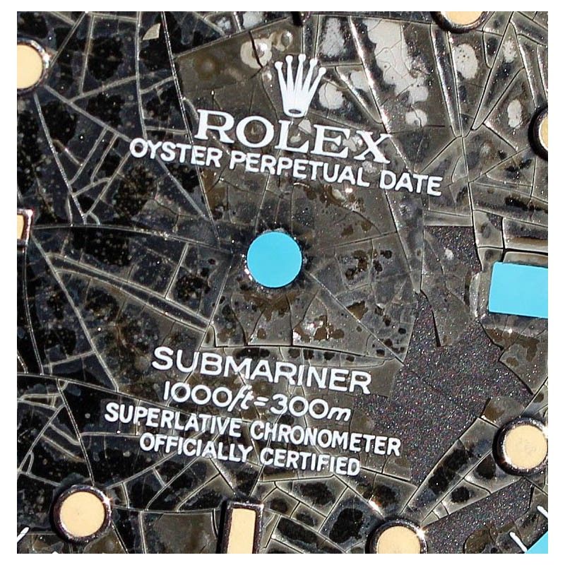 Rolex Vintage Glossy Spider Web dial 16800, 168000, 16610 Submariner date Black Index Tritium creamy color cal 3035