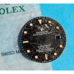 Rolex Vintage Glossy Spider Web dial 16800, 168000, 16610 Submariner date Black Index Tritium creamy color cal 3035