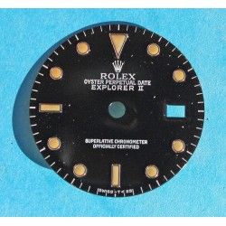 Rolex Vintage Black 80's 16550, 16570 Oyster Perpetual Date Explorer II watch tritium Dial cal 3085